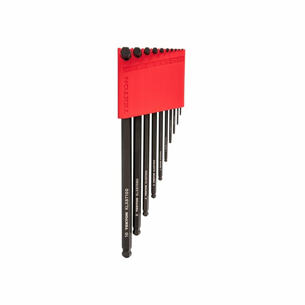 Tekton Short Arm Ball End Hex L-Key Set with Holder, 10-Piece 1.3-10 mm KLX91212